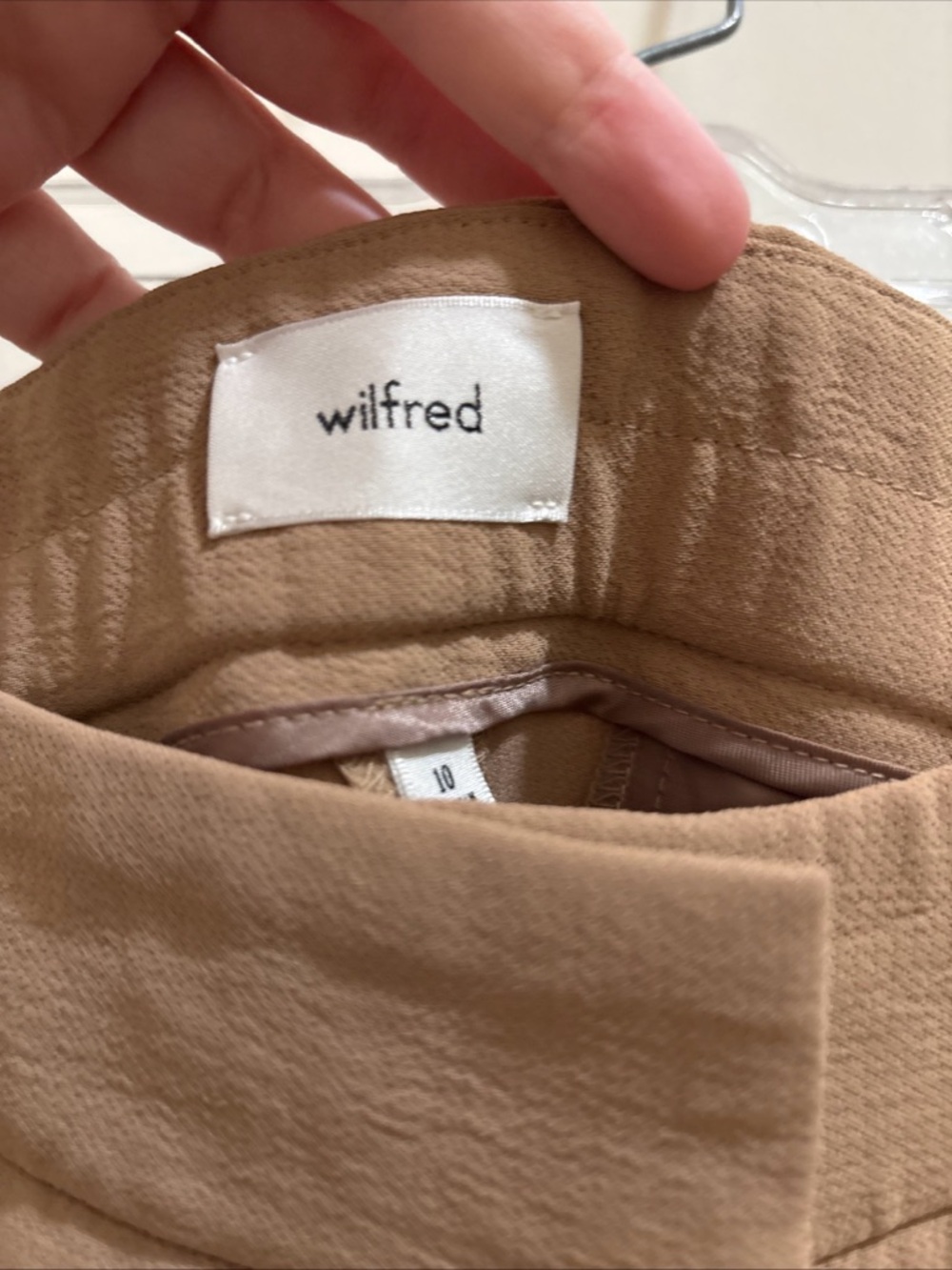 Women’s Aritzia Wilfred The Effortless Pants Desert Sand Wide Leg Workwear Sz 10 - Picture 4 of 5